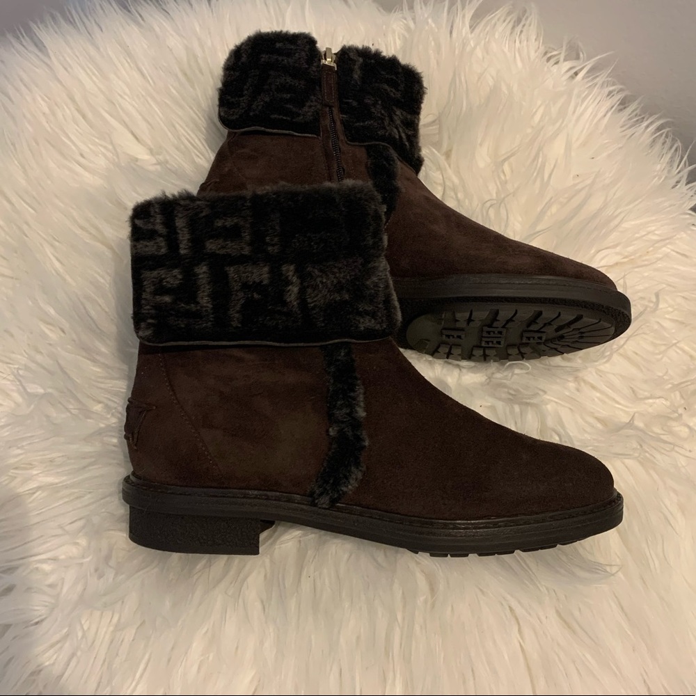 Fendi Fur Trimmed Boots